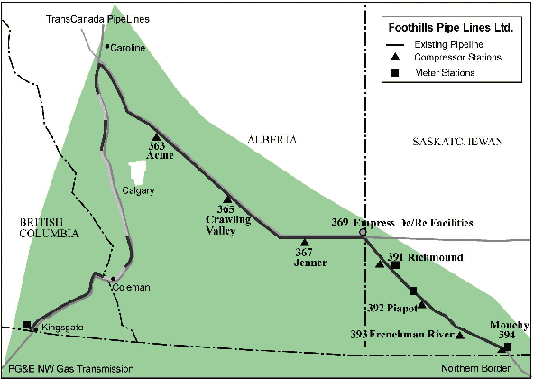 The pre-build (portion already built) of the pipeline in Alberta.