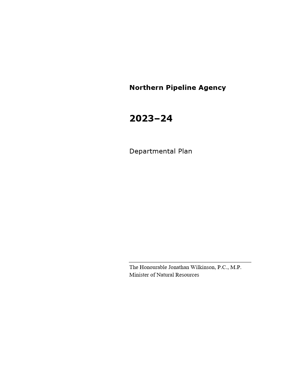 Northern Pipeline Agency 2023–24 Departmental Plan